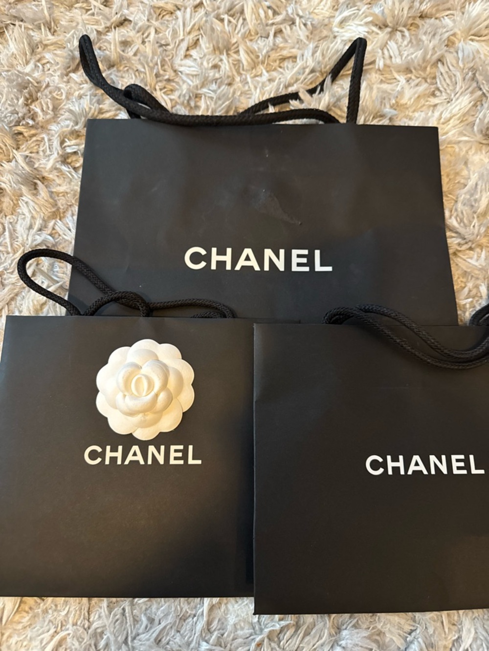 CHANEL Black Shopping Bags (Pack of 3)